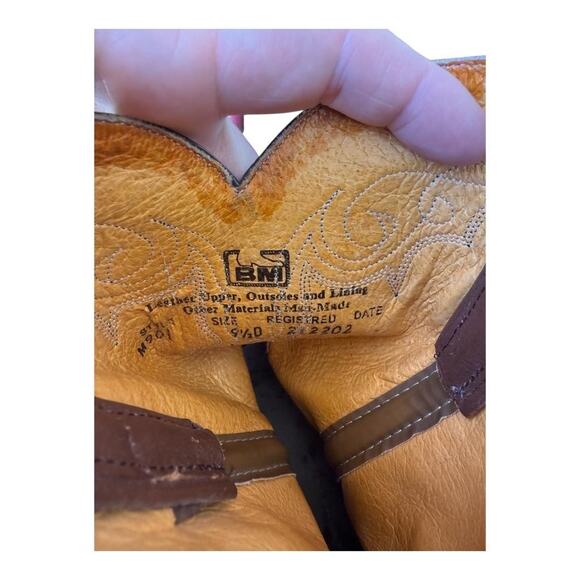 Ben Miller Leather Roper Cowboy Boot Men size 9.5 D - Picture 12 of 13